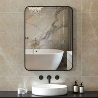 espejo de bano de vidrio metal homcom 60x80 cm negro