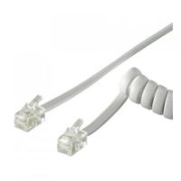 goobay cable telefonico en espiral de 4 hilos rj10 4m blanco
