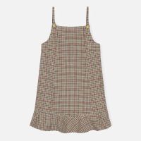 ganni checked wool-blend mini dress - 34