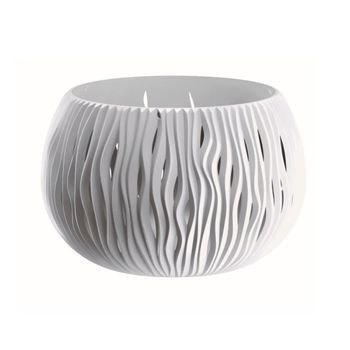 Maceta bowl en plástico blanco de 19,5x29x29cm