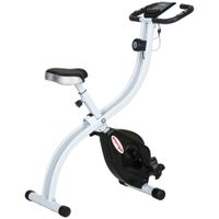 sportnow bicicleta magnetica plegable a 8 niveles de resistencia con asiento regulable en acero 97x43x110 cm negro   aosom espana
