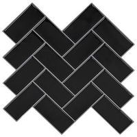 azulejo en espiga 10 uds negro 30 x 30 cm poliuretano y pet vidaxl