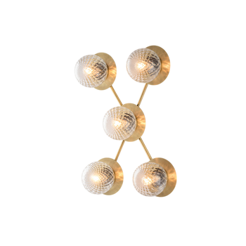 Lámpara De Techo Harmony En Hierro Bronceado Cepillado 5 Luces L.62 X 42 Bl285-pl5-brz