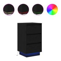mesilla de noche con luces led negro38x34x65 cm vidaxl