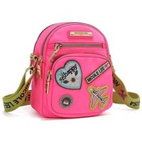 nicole lee bandolera bolso cruzado con parches de colores rosa para mujer