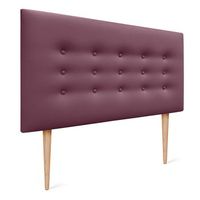 dhome cabecero de polipiel con 3 hileras de botones y patas cabezal tapizado cama lujo vino tinto 90cm