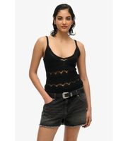 superdry para mujer w6012031a top de crochet negro xs casual algodon sin mangas  tirantes