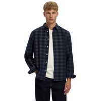 selected camisa manga larga regclaus cord shirt - sky captainegret para hombre
