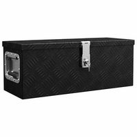 caja de almacenaje de aluminio negro 60x235x23 cm vidaxl