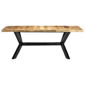 Mesa De Comedor - Mesa De Cocina De Madera Maciza De Mango 200x100x75 Cm