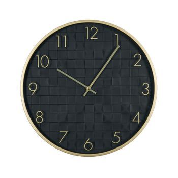 Reloj De Pared Forma Redonda Analógico Minimalista Números Arábigos Negro Creuse