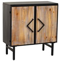 aparador de metal y madera 2 puertas 75x35x81h cm - negro