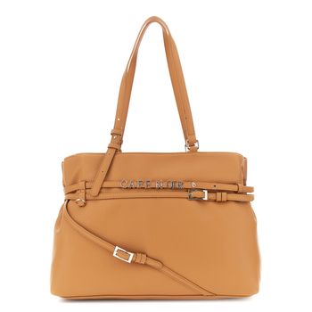 bolso de compras con efecto piel granulada tan