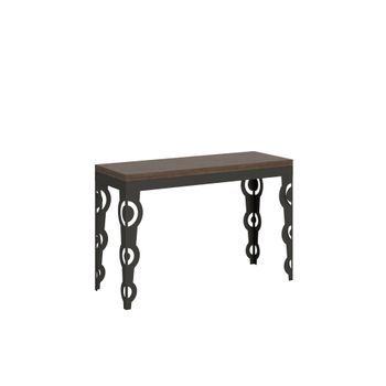 Mesa Tipo Libro 120x45/90 Cm Karamay Double Nogal Estructura Antracita