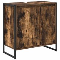 gabinete de bano  armario de bano con almacenamiento roble humo 60 x 30 x 60 cm