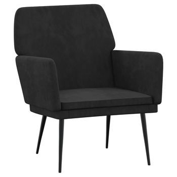 Sillón De Terciopelo Negro 62x79x79 Cm Vidaxl