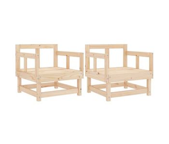 Vidaxl sillones de jardín 2 unidades madera maciza de pino