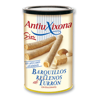 caja de 12 unidades de barquillos de turron sin azucar