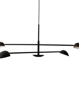 Lámpara de techo metal negro 130 x 45 cm