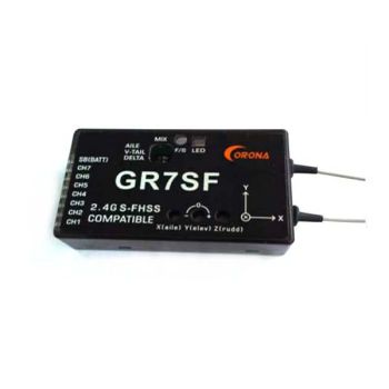 Receptor CORONA 2.4G 7CH GR7SF S-FHSS compatible con radio Futaba T6J T8J T10J T14SG y con giroscopio.