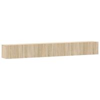 set de muebles para tv 3 pzas madera contrachapada roble sonoma vidaxl