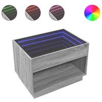 mesa de centro con infinity led gris sonoma 70x50x50 cm vidaxl