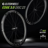 juego de ruedas de carbono elitewheels edge 30 disc con sistema de trinquete 50t 20 radios bloqueo central para cruiser acabado ud mate en carbono crudo