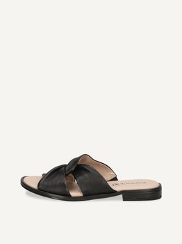 CAPRICE Mule, black, made of Leather with Block heel, Size 42