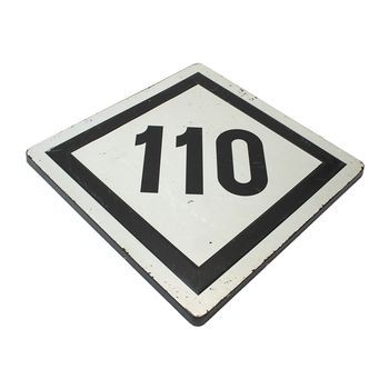 Luzio - Señal 90x90cm Original Ferroviaria Fibra De Vidrio Tren Velocidad Limitada 110