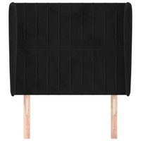 cabecero cama mueble de dormitorio con orejas de terciopelo 103 x 23 x 118128 cm negro m020003977