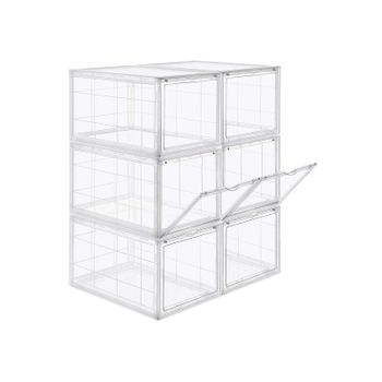 Cajas de Zapatos Apilables de Plástico, Transparente / 28 x 36 x 22 cm