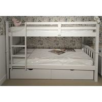 litera juvenil 2 camas cajones madera pino mueblesya litera-cajon 90x190 - blanco lacado