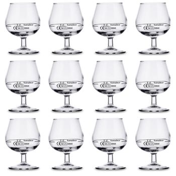 Juego de 12 copas coñac aforadas vidrio 15 cl