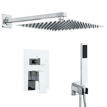 Sistema De Ducha Empotrado (cuadrado) Plateado Vidaxl