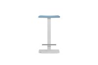 taburete 63 cm  asiento azul estructura blanco