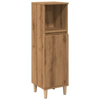 Armario De Baño Madera De Ingeniería Roble Artisan 30x30x100 Cm Vidaxl