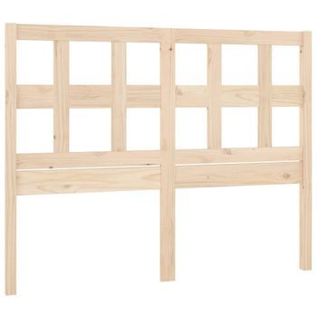 Cabecero Cama Mueble De Dormitorio De Cama Madera Maciza De Pino 125,5 X 4 X 100 Cm Marrón M02_0004934