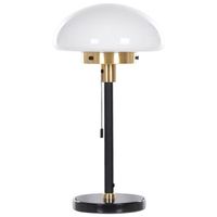 lampara de mesa de metal negro dorado blanco 55 cm pantalla clasico minija