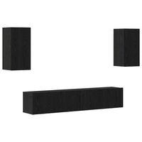 conjunto de mueble de tv 4 piezas roble negro 80 x 30 x 30 cm