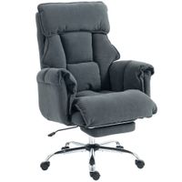 homcom silla de oficina giratoria con soporte lumbar y reposapies altura ajustable gris oscuro   aosom espana