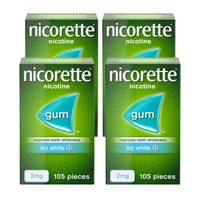 nicorette gum 2mg icy white - 105 pieces