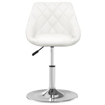 4 Uds Sillas De Comedor | Silla De Cocina Cuero Sintético Blanco