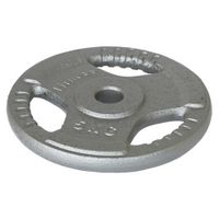 ozio fitness  disco de hierro fundido 5 kg 30 mm con agarres musculacion fitness