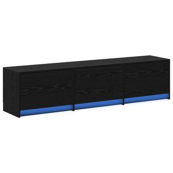 Mueble De Tv | Mueble De Salón | Gabinete De Tv Roble Negro 165 X 34 X 40 Cm Madera De Ingeniería