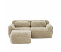 sofa modular l 2 plazas - felpa suave modular con cojines - khaki claro
