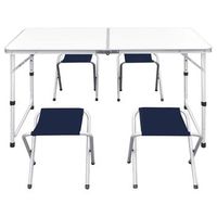 mesa de camping  mesa de jardin  mesa de picnic plegable ajustable con 4 taburetes 120x60 cm