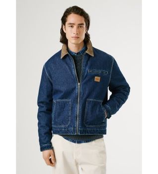 Pepe Jeans para hombre. PM4027166 Chaqueta Workwear Dk azul (L), Casual, Algodón, Denim
