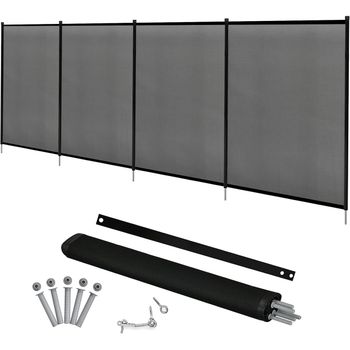 Costway Valla de Seguridad para Piscina de Teslin Pantalla para Balcón Ocultación de 360x125cm Barrera Protección de Piscina Malla contra Rayos UV