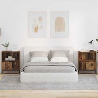 mesita de noche 2 uds - dormitorio - madera contrachapada - madera vieja 49x36x61cm