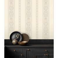 papel pintado vinilico de rayas con cadenetas barrocas efecto textura de tela - selim imperial stripe 676847 de gaulan - rollo de 10 m x 106 m
